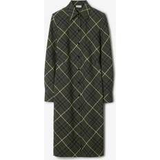 Burberry Women Dresses Burberry Check Wool Blend Shirt Dress - Marsh