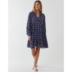 One Size - Short Dresses Blue Vanilla High Low Smock Dress - Dark