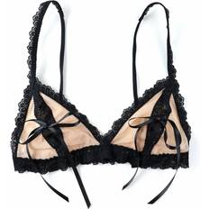 Intimo Hanky Panky After Midnight Stretch Tulle Peekaboo Bralette - Mocha/Black