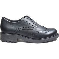 Negro Oxford Clarks Women's Brogue Shoes - Black Leather