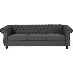 Chesterfield Sofas - Gray Canora Grey Modern 27.0 H x 84.75 W x 33.5 D in Graycharcoal Sofa