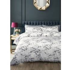 Velosso Marble Cotton Rich Printed Set King Duvet Cover Grey