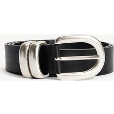 Skärp By Malene Birger Zoira Leather Belt - Black/Silver