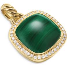 David Yurman Charms & Pendants David Yurman Albion Pendant in 18K Yellow Gold with Malachite and Diamonds, 15mm Malachite/Gold