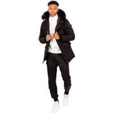 Hombre Abrigos Sixth June Parka con Capucha de Pelaje Repelente al Agua - Noir
