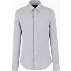 Emporio Armani XXL Shirts Emporio Armani Lyocell-Blend Striped Jersey Shirt