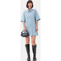 Vestiti Ganni Light Suiting Twill Mini Dress - Blue