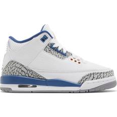 Nike Textile Basketball Shoes Nike Air Jordan 3 Retro Washington Wizards GS - White/True Blue/Metallic Copper/Cement Grey