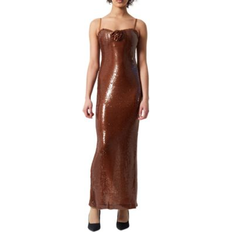 Brown Dresses French Connection Sequin Strappy Maxi Dress - Brown