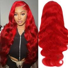 Hair Products Loyom Red Colored Human Hair Wig 32 Inch