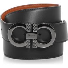 Cinturones Ferragamo Double Gancini Reversible Belt - Black