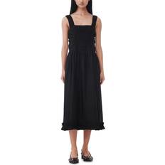 Mujer - Vestido midi Vestidos Ganni Smock Midi Dress - Black