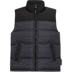 Coach Outerwear Coach Signature Down Vest In Recycled Polyester - Charcoal