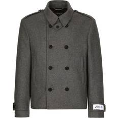 Dolce & Gabbana Jassen Dolce & Gabbana Double-breasted Cashmere-blend Pea Coat Gray