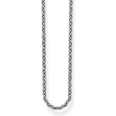 Xenox Blackened Classic Anchor Chain Necklace - Silver