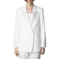 Blanc Costumes Zadig & Voltaire Blazer Verfraaid Met Stras Wit