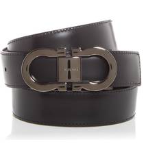 Purple Belts Ferragamo Gancini Leather Reversible Adjustable Belt - Brown