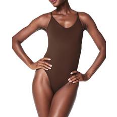 Shaping Bodysuits Spanx Seamless Power Thong Bodysuit - Chestnut Brown