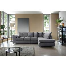 5 Seater - Corner Sofas Abakus Direct Jumbo Cord Grey Sofa 272cm 5 Seater