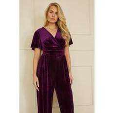 Purple - Women Jumpsuits & Overalls Yumi Angel Sleeve Jumpsuit - Purple