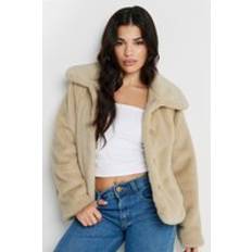 PixieGirl Petite Faux Fur Coat - Light Beige