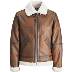 Herren - Lederjacken Jack & Jones Aviator Jacket - Brown/Chocolate Brown