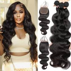 Hair Products Aopusi Human Hair Bundles with Closure 22 24 26 20 ft