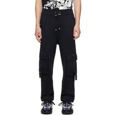 Balmain Men Pants Balmain Black Drawstring Cargo Pants - Black