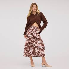 Skirts Sam Edelman Gracie Midi Skirt Bitter Chocolate Bloom - Brown