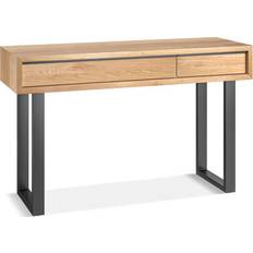 Oak Furnitureland Furniture Oak Furnitureland Natural Solid Metal Writing Desk