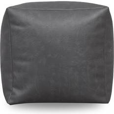 Dunelm Chairs Dunelm Kaikoo Faux Leather Beanbag Cube Grey Bean Bag