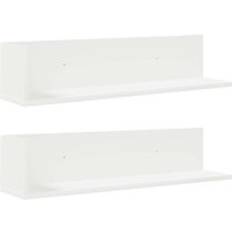 Tablero de partículas Estanterías vidaXL Estante 2 Uds Madera Ingeniería Blanco 75 x 16.5 x 16.5 cm Estantería de Pared 2pcs