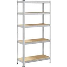 Silver Shelving Systems vidaXL 5-Layer Storage Shelf Silver Steel Shelving System