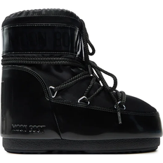 Icon Low Glance Satin Boots - Black