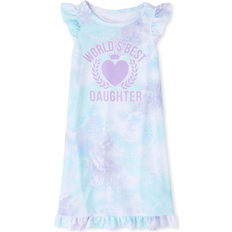 Sleeveless Nightgowns The Children's Place Tie Dye Best Daughter Matching Nightgown - Simplywht