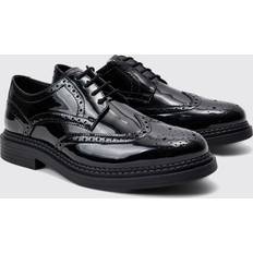 Oxford boohooMAN Lack PU-Schuhe - Schwarz