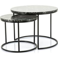 Black Nesting Tables Marble Tables 23.5 x 23.5 x 23.5 x 16 in Nesting Table