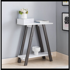 Ebern Designs White Console Tables Ebern Designs Contemporary Two Toned 37.5 H X 31.25 W X 11.5 D Console Table