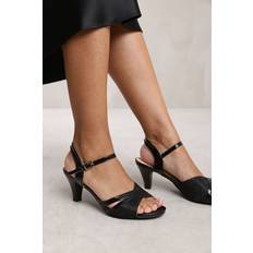 Women Heeled Sandals Where's That From Gracie Low Heel Sandals With Buckle Ankle Strap - Black