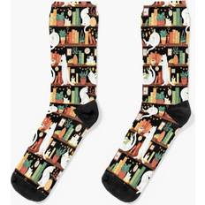 Famgem Library Cats Dress Socks - Black