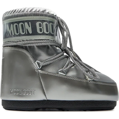 Argento Stivali Moon Boot Icon Low Glance Satin Boots - Silver