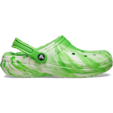 Green Clogs Crocs Classic Lined Glow-in-the-Dark Clogs - Green Slime