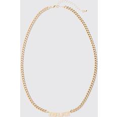 Mens Slogan Necklace In Gold One