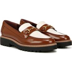 Block Heel Loafers Franco Sarto Colette Lug Sole Loafers - Tobacco/Vanilla Faux Leather