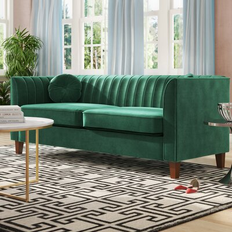 Mercer41 Arvilla 80.7 Inch Velvet Rolled Arm Sofa