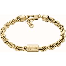 Uomo Gioielli Armani Exchange OFFICIAL STORE Gold-tone Stainless Steel Chain Bracelet