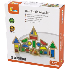 Viga Byggleksaker Viga Wooden Colour Blocks 24pcs