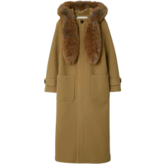 Women - XXXS Coats Burberry Faux Fur Trim Wool Duffle Coat - Camel