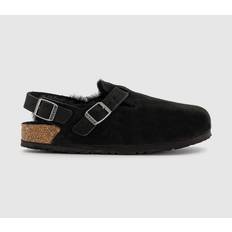 Suede - Women Clogs Birkenstock Tokio Inside Shearling Clogs - Black