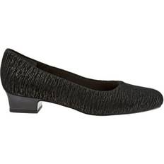 Trotters Doris T3235-013 Womens Black Narrow Suede Pumps Heels Shoes